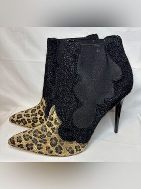 Cecconello Rihanna Edition Chelsea Boots Leopard Stiletto Size 9